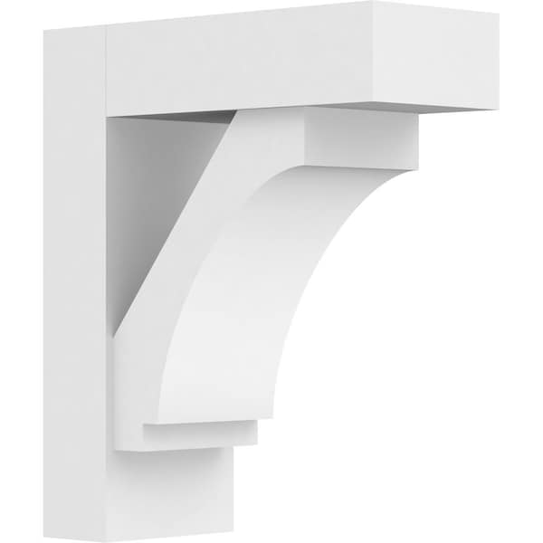 Ekena Millwork Standard Imperial Architectural Grade PVC Bracket With Block Ends, 5"W x 12"D x 14"H BKTP05X12X14IMP05 - main